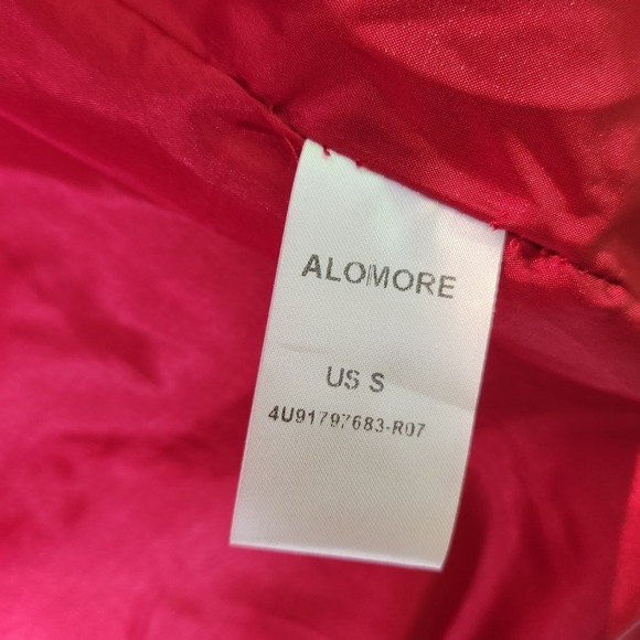 Alomore Red Quilted Puffer Jacket Holubar Music Plaid Trim Snap Front Womens S - Picture 9 of 12